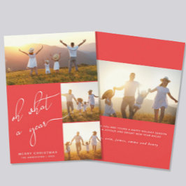 What a Year Red Merry Christmas Foto Holiday Feiertagskarte