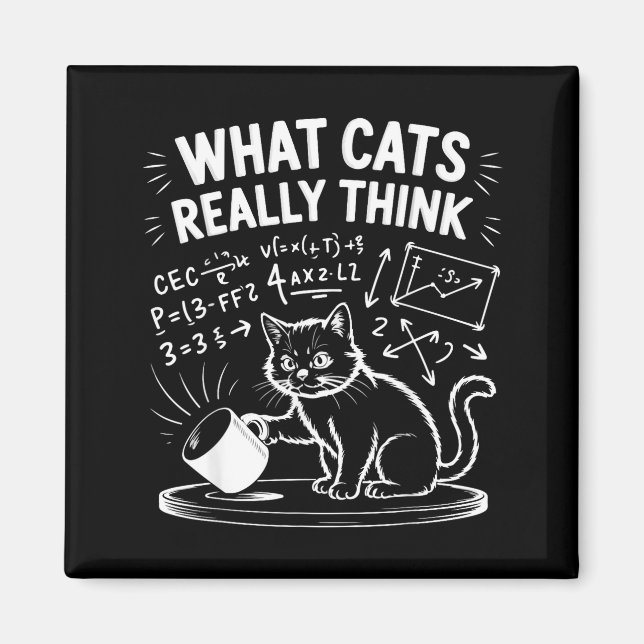What cats really think funny cat meme physics humo magnet (Vorne)