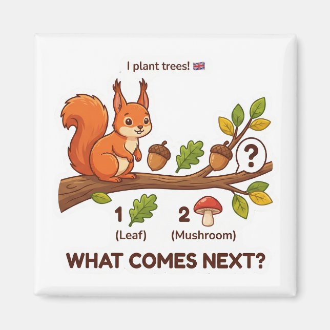 What Comes Next? Red Squirrel UK Pattern Logic  Magnet (Vorne)