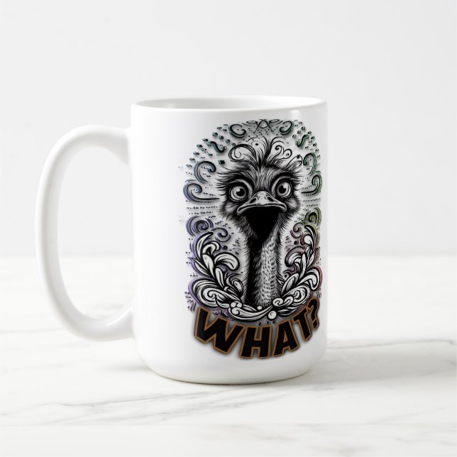"What? Cute Ostrich" Mug Kaffeetasse (Links)
