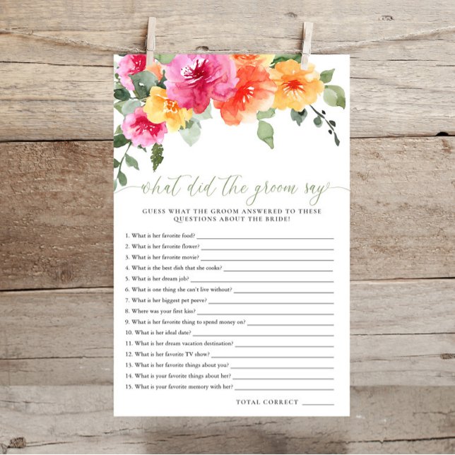 What did the groom say bridal shower game colorful (Von Creator hochgeladen)