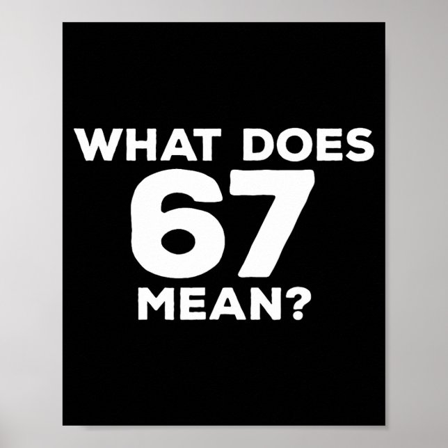 What Does 67 Mean Funny Six Seven Meme  Poster (Vorne)