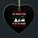What fun it is to ride golf cart christmas keramik ornament<br><div class="desc">Oh,  was Spaß es ist zu reiten Golf Kart Weihnachten Golfspielen Golfer Golfer Golf,  Golfwagen,  Weihnachten, Matching, Familie, fröhliche Weihnachten, 2021, xmas, glücklich, neues Jahr, 2022 Weihnachten 2021 Matching Familie Pajamas</div>