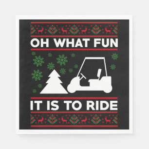 What fun it is to ride golf cart christmas serviette