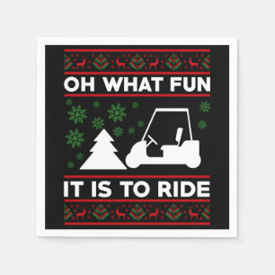 What fun it is to ride golf cart christmas serviette