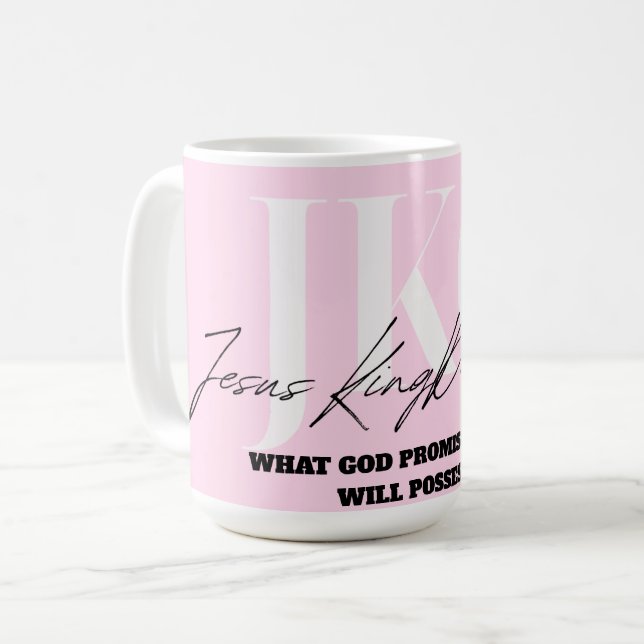 WHAT GOD PROMISED ME, I WILL POSSESS KAFFEETASSE (Vorderseite Links)