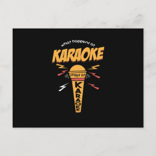What Happens At Karaoke Stays At Karaoke Mic Gift Postkarte