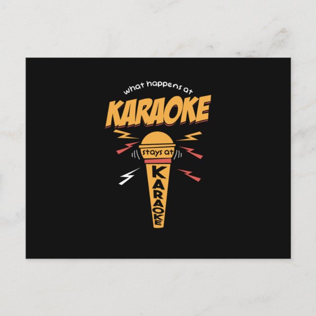 What Happens At Karaoke Stays At Karaoke Mic Gift Postkarte (Vorderseite)