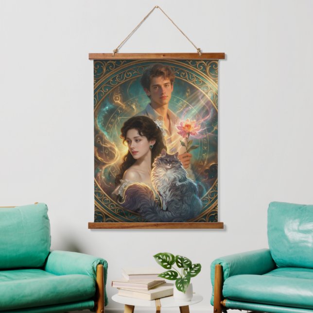 What If Your Pet Was Human? – Artistic Portrait Ta Wandteppich Mit Holzrahmen (Wohnzimmer)