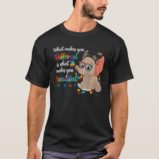 What Makes You Different Autism Awareness Kids Ele T-Shirt (Vorderseite)