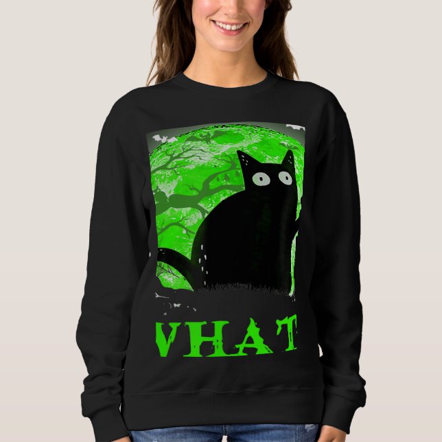 What Murderous Cat Holding Knife Halloween Costume Sweatshirt (Vorderseite)