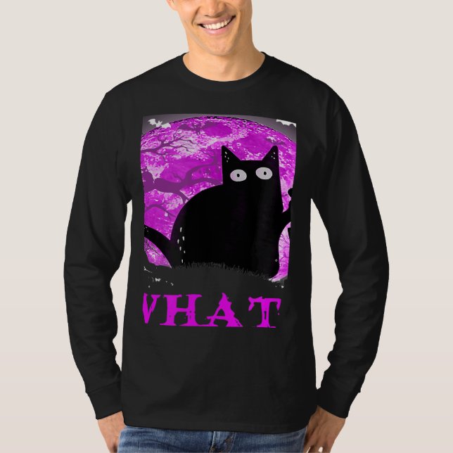 What Murderous Cat Holding Knife Halloween Costume T-Shirt (Vorderseite)