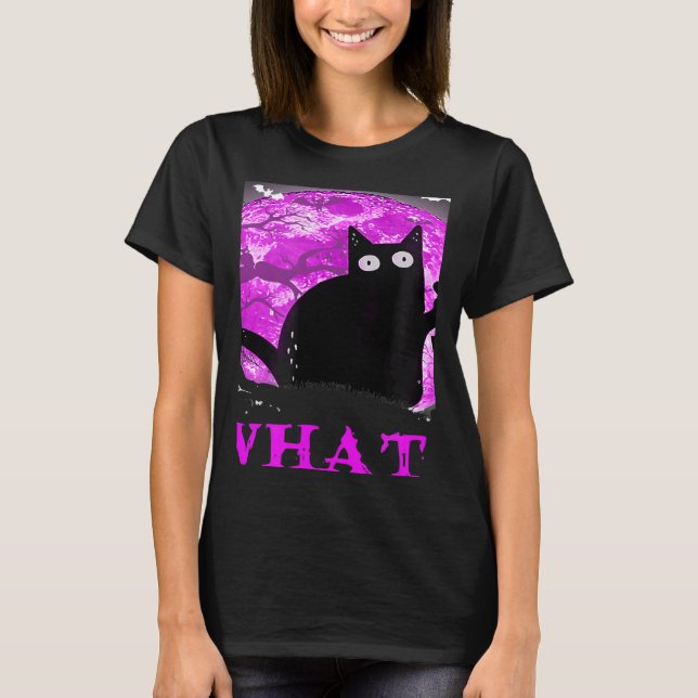 What Murderous Cat Holding Knife Halloween Costume T-Shirt (Vorderseite)