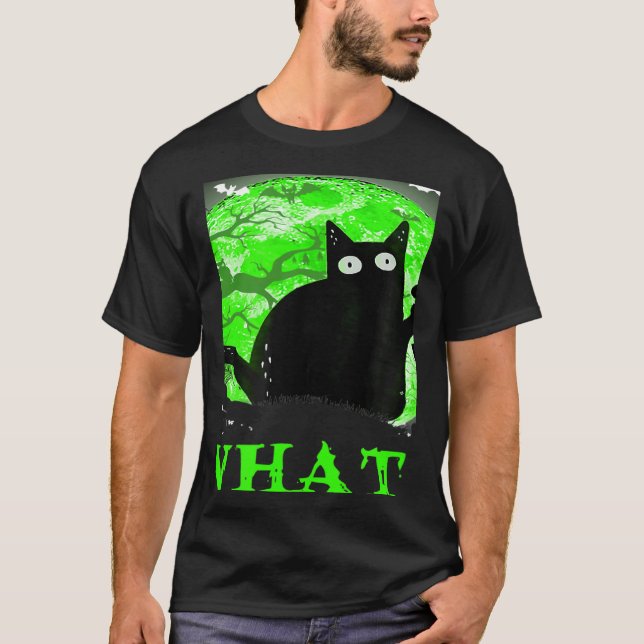 What Murderous Cat Holding Knife Halloween Costume T-Shirt (Vorderseite)