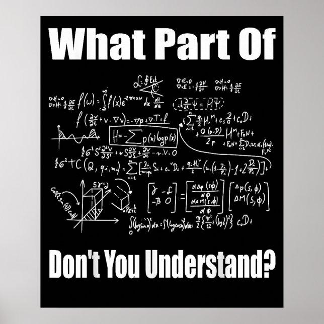 What Part Dont You Understand Funny Math Teacher Poster (Vorne)