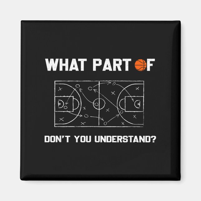 What Part Of Don't You Understand Funny Basketball Magnet (Vorne)