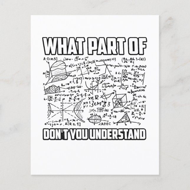 What Part Of Don't You Understand? Funny Math  Flyer (Vorne)