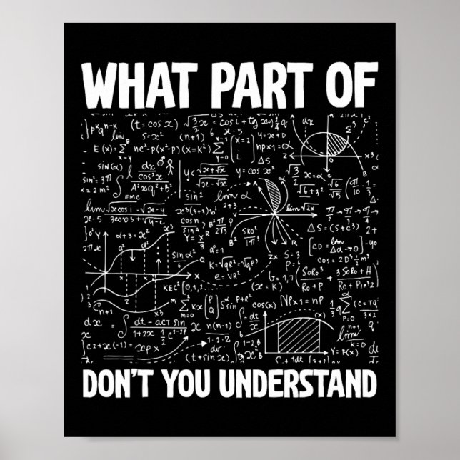 What Part Of Don't You Understand Funny Math Mathe Poster (Vorne)