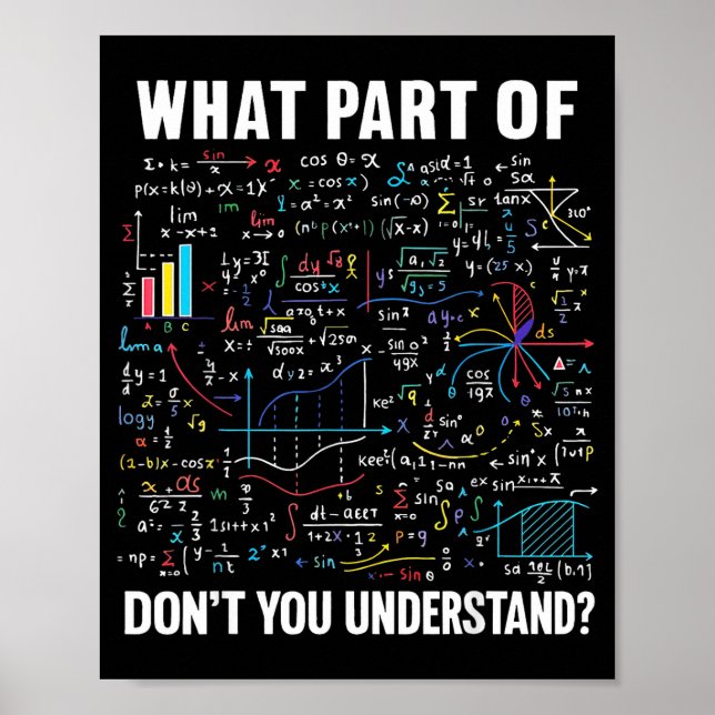 What Part Of Don't You Understand _ Funny Math Tea Poster (Vorne)