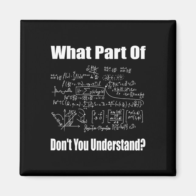 What Part Of Don't You Understand Funny Math Teach Magnet (Vorne)