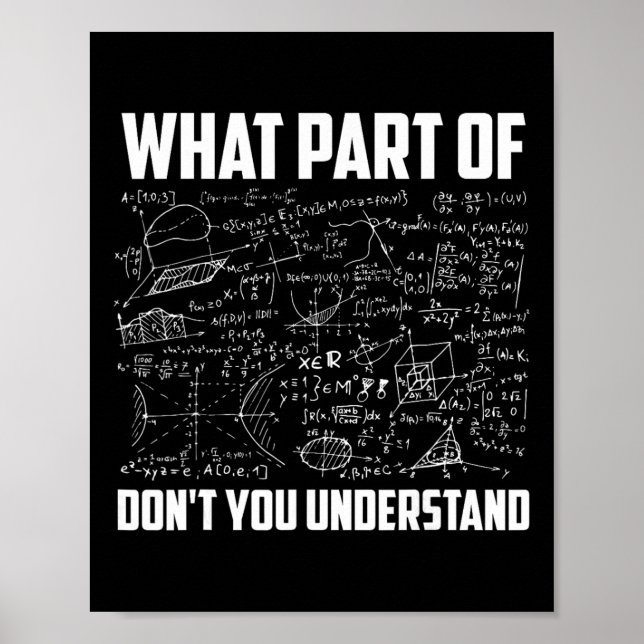 What Part Of Don't You Understand Funny Math Teach Poster (Vorne)