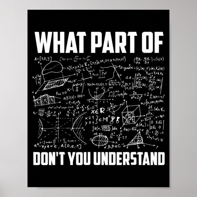What Part Of Dont You Understand Math Teacher  Poster (Vorne)
