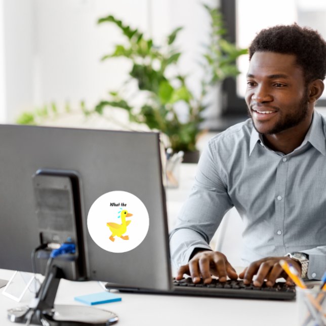 What the Duck? Runder Aufkleber (Von Creator hochgeladen)