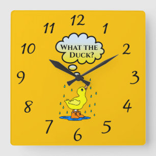What the Duck? Wall Clock Quadratische Wanduhr