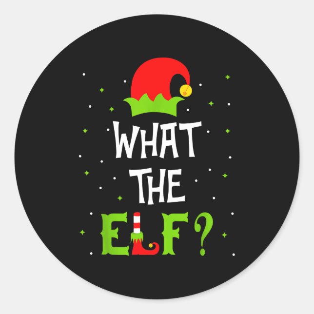 What The Elf Family Matching Funny Christmas Gift  Runder Aufkleber (Vorderseite)