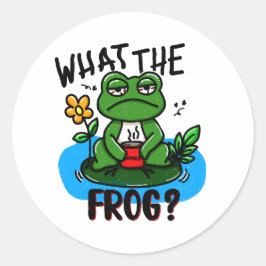 What the frog? runder aufkleber