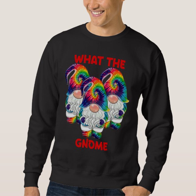 What The Gnome Merry Christmas Tie Dye Pajamas Sweatshirt (Vorderseite)