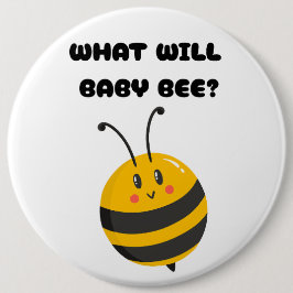 What Will Baby Bee Gender Reveal Party Button