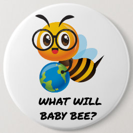 What Will Baby Bee gender reveal party Button