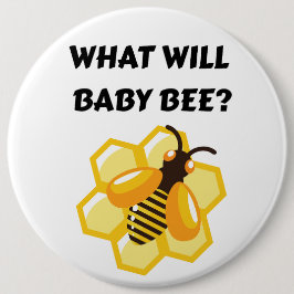 What Will Baby Bee gender reveal party Button