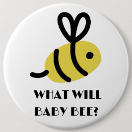What Will Baby Bee Gender Reveal Party Button