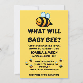 What Will Baby Bee gender reveal party Einladung