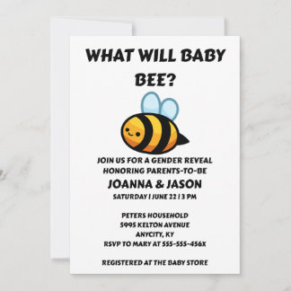 What Will Baby Bee gender reveal party Einladung