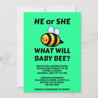 What Will Baby Bee gender reveal party Einladung