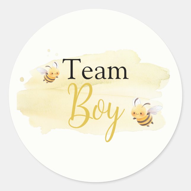 What Will Baby Bee Team Boy Runder Aufkleber (Vorderseite)