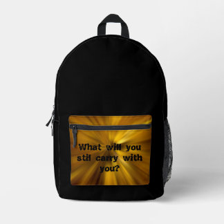 what will you still cary with you bedruckter rucksack