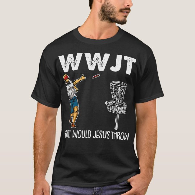 What Would Jesus Throw Christmas WWJT Disc Golf Ch T-Shirt (Vorderseite)