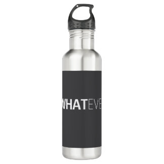 "WHATEVER" BLACK STAINLESS-STAHLWASSERFLASCHE EDELSTAHLFLASCHE