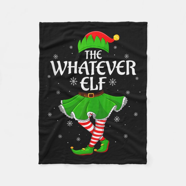 Whatever Elf Christmas Family Girls Women Elf Squa Fleecedecke (Vorderseite)