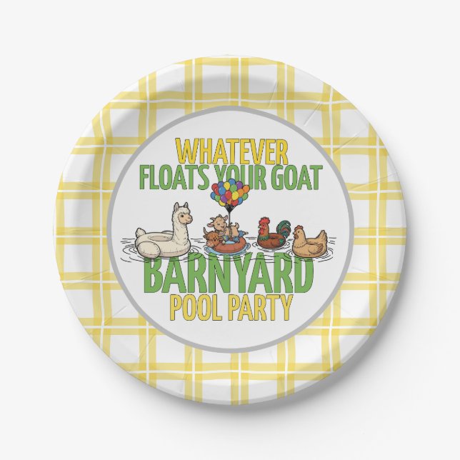 Whatever Floats Your Goat Small Paper Party Plate Pappteller (Vorderseite)
