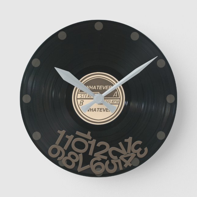 WHATEVER Record Album Runde Wanduhr (Vorderseite)