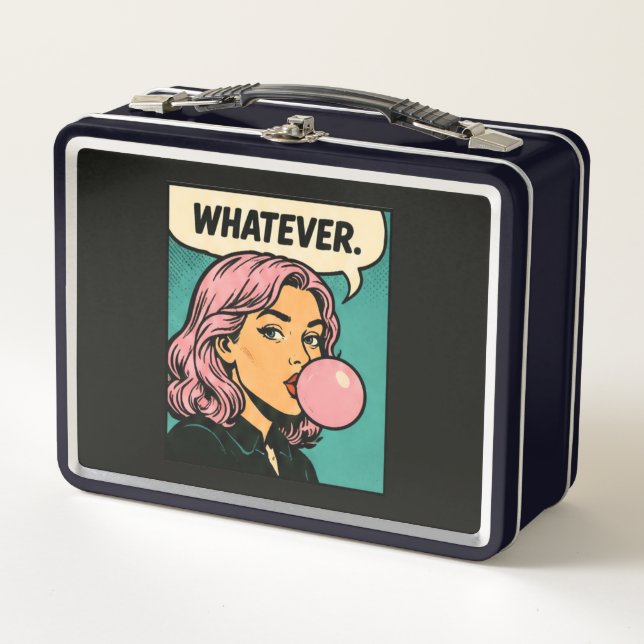 „Whatever“ Retro-Comic Metall Brotdose (Vorderseite)