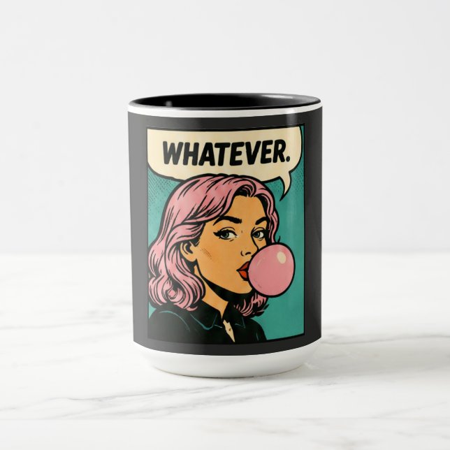 „Whatever“ Retro-Comic Tasse (Zentrum)