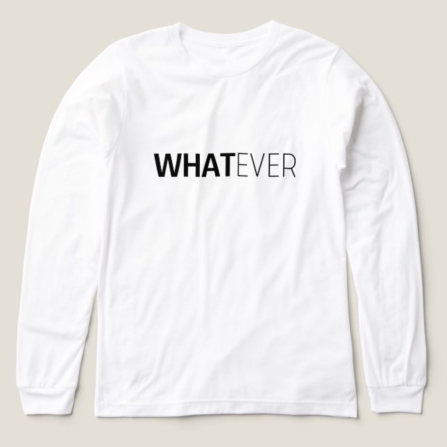 "WHATEVER" weiß Tri-Blend Shirt (Design Vorderseite)