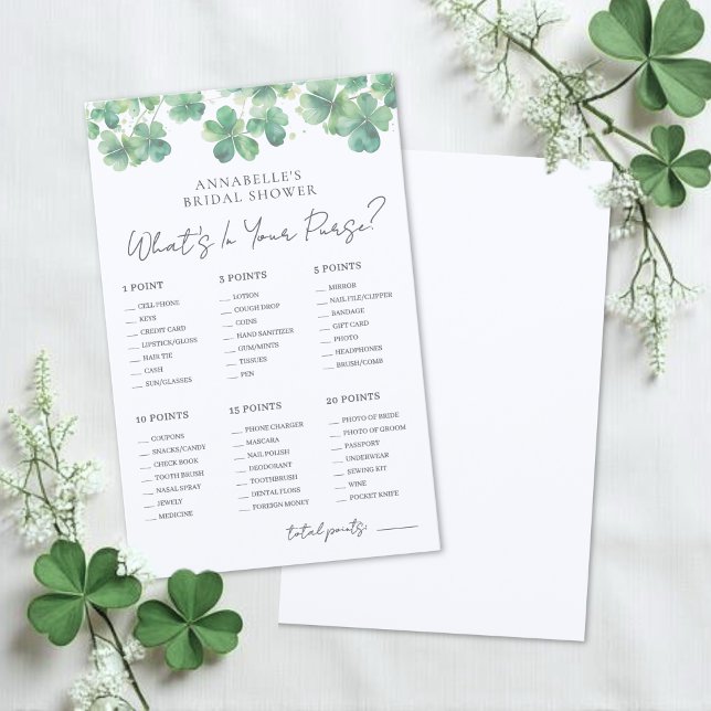 What's In Your Purse Bridal Shower Game (What's In Your Purse Bridal Shower Game)