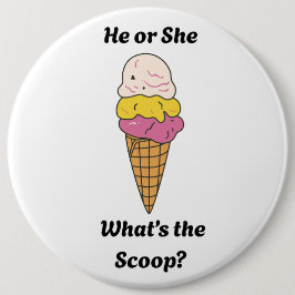What's the Scoop gender reveal party Button